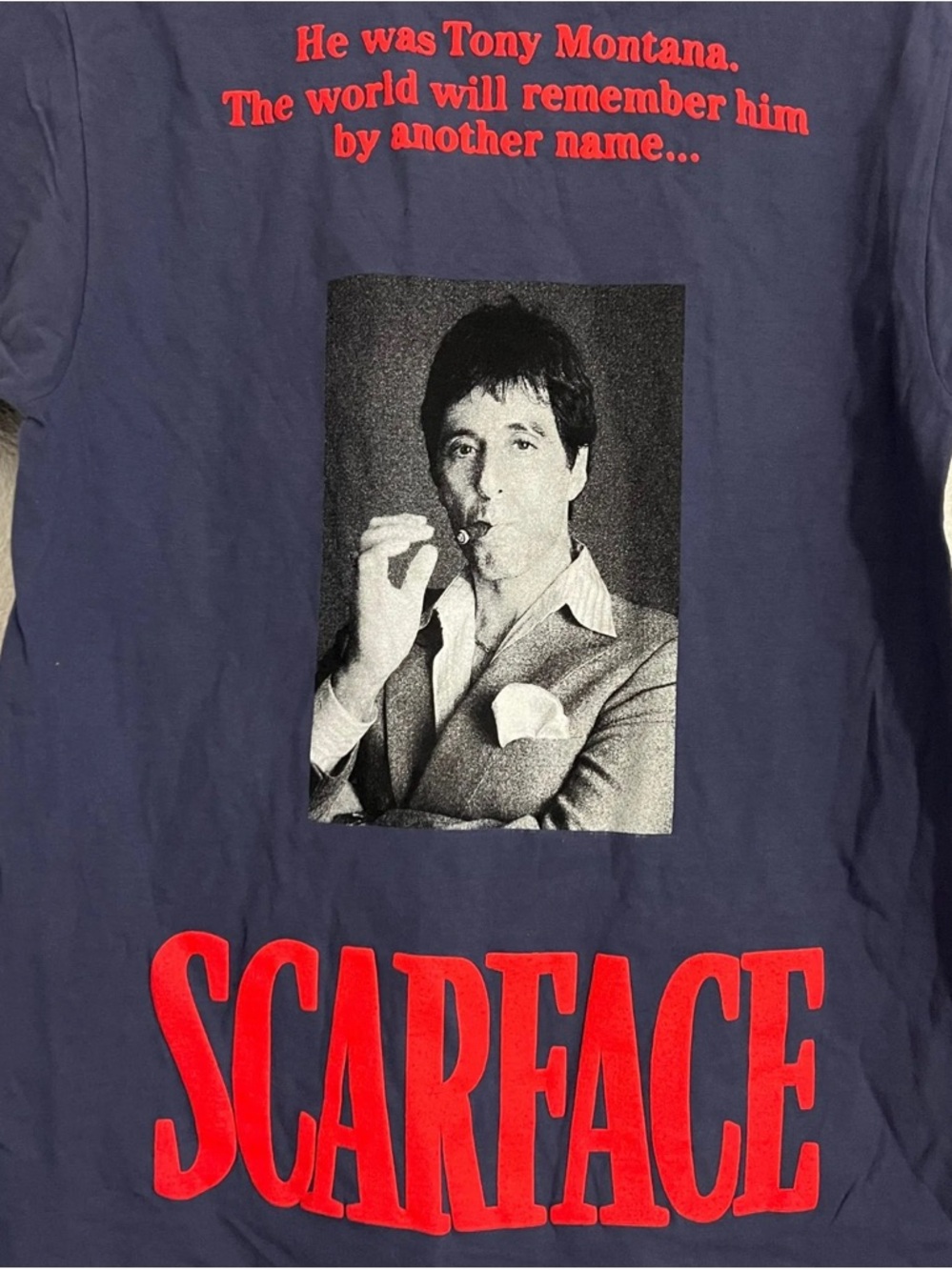 2- Scarface Graphic Tee with Red Lettering